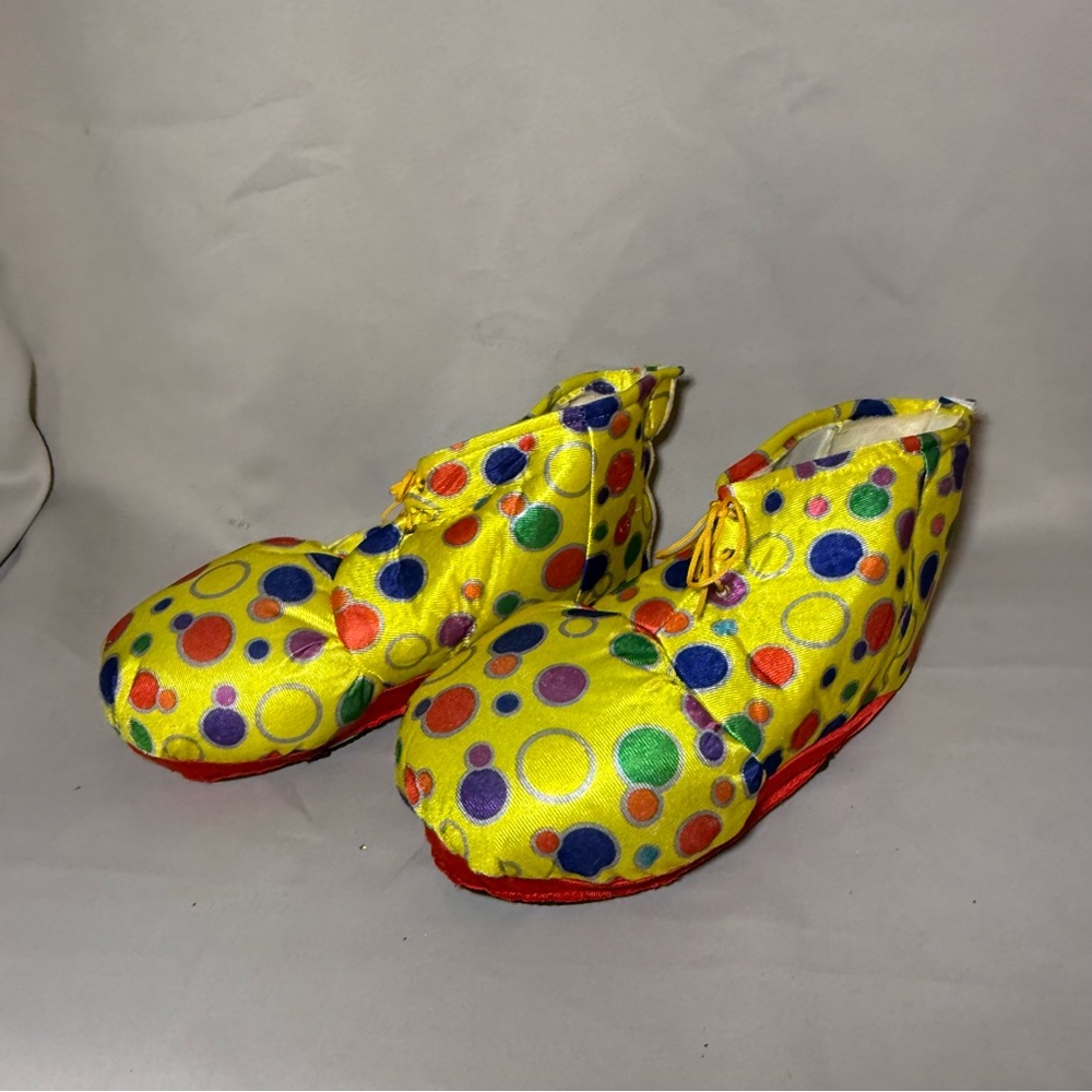 Oversized Yellow Adult Clown Shoes Polka Dot